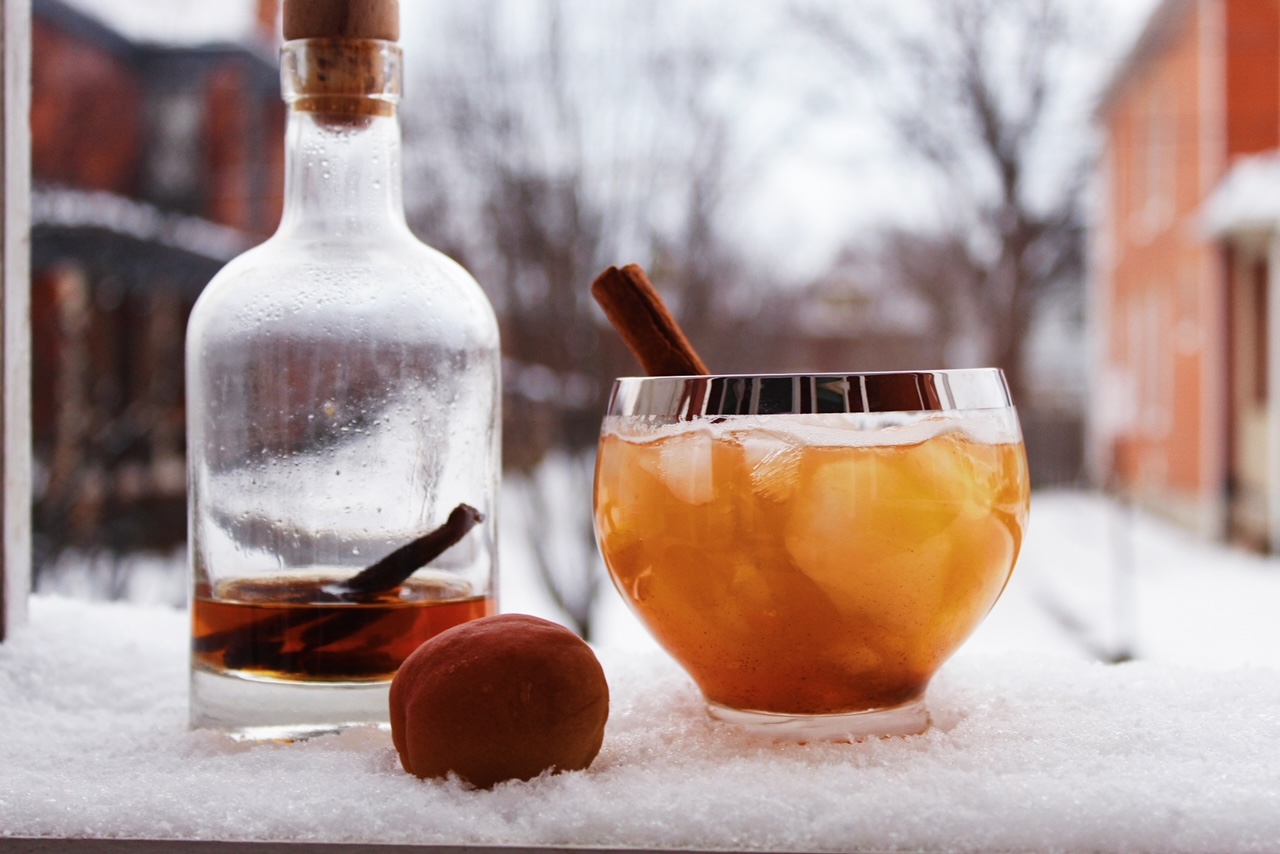 Winter Bourbon Cocktail with Apricot